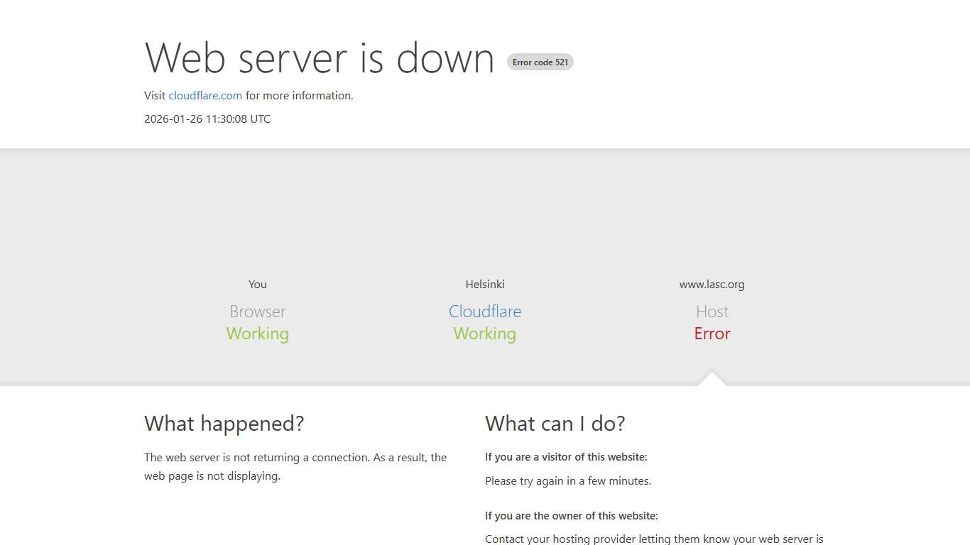 lasc.org 521: Web server is down